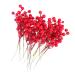 Zerodeko 16pcs Christmas Tree Picks Green Tinsel Garland Christmas Holly Stem Floral Picks with Wire Fruit Decor Christmas Tree Decorations Simulation Berries Picks Wreath Red Artificial