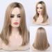 BLONDE UNICORN Strawberry Blonde Ombre Dark Root Wig for Women - Shoulder Length Straight Hair Wig with Natural Side Part - OMBRE BLONDE 2 - Buy Online on GoSupps.com