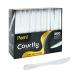 PAMI Heavy Weight Disposable Plastic Knives 200-Pack - Bulk King Size Deluxe White Plastic Silverware For Parties, Weddings, Catering Food Stands, Takeaway- Heavy-Duty Single-Use Partyware Knives