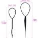 Sularpek Tail Hair Tool 2 pcs Durable Hair Looping Tool Tail French Braid Loop Tool Fashion Hair Braiding Tool for Making Women and Girls Hair Style (Black) - Buy Online on GoSupps.com