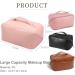 Amszke Large Capacity Travel Cosmetic Bag | Waterproof PU Leather Makeup Organizer for Women - Black - Buy Online on GoSupps.com