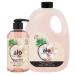 ALO FRUITS & PASSION Pink Coconut Hand Soap Set 8.4 fl oz Bottle and 33.8 fl oz Refill Made in Canada