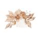 Angoily Golden Flower Hair Comb Bridal Headpiece Crystal Bridal Hair Clips Hair Accessory for Women Combs for Women Crystal Bridal Hair Barrette Tiara Veil Bride European and American