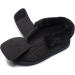 ZHENSI Women's Adjustable Slippers Extra Wide Swollen Feet Diabetic Shoes Memory Foam Non-Slip Elderly Black - Buy Online on GoSupps.com