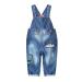 KIDSCOOL SPACE Baby&Little Girls Flower Embroidered Washed Cotton Denim Overalls 12-18 Months Blue-2177