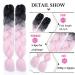 Jumbo Braids Pink Ombre Hair Extensions - 6Pcs 24inch Kanekalon Synthetic Box Crochet Hair (Black Pink) for Ultimate Style - Buy Online on GoSupps.com