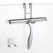 Simtive 10-Inch Shower Squeegee Set, Includes Shower Door Hook and Adhesive Hook, Squeegee for Shower Doors, Mirror and Window, Silver Silver 10-Inch