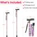 LIXIANG Folding Walking Cane - 5-Level Height Adjustable for Men & Women - Rosy Floral Printing - Buy Online on GoSupps.com