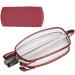 Bezax reading glasses fashion red reader foldable presbyopia glasses with portable case for older men and women (+350) attractively processed
