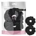 Luxurious Premium Quality Velvet Solid Classic Hair Ties/Bands for Hair Updo Ponytail Scrunchies 2pcs (Plain Black)