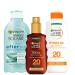 Garnier Garnier Ambre Solaire Ideal Bronze Tanning Body Oil 150ml After Sun Moisturizer with Aloe Vera 200ml and Protective Body Lotion SPF 20 200ml