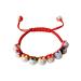 smart sisi Handmade 9 Lucky Cat Fortune Cat Bracelet Charm Ceramic Beads Bracelets Adjustable Red
