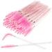 Fenshine 50 pieces of eyelash brushes light disposable mascara bars long lash brush for eyelash extensions eyebrow contouring and make-up (pink) rose