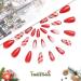 Vatocu Christmas False Nails - Short Red Press on Nails with Snowflakes, Elk, and Snowman Design - 24pcs Set for Women and Girls - Buy Online on GoSupps.com