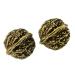 Tovinanna 1 pair of copper walnut handicraft decorations nut ornamente retro walnut simulations walnut model collector's piece autograph accessories walnut props