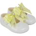 Baypods Baby Girls Soft Sole Pre Walker Shoes with Diamante Bow - White Lemon - Made in England - Size 3 UK - Buy Online on GoSupps.com