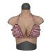 Knobco soft silicone breasts with high collar form fake breast breast enlargement suitable for mastectomy weddings performances Christmas halloween (color: ivory white size: xl h cup) x-large h cup ivory white