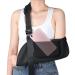 DZOZO Arm Sling Universal Shoulder Sling Shoulder Immobilizer Adjustable Arm Support Strap Arm Sling Elbow Supportive Sling Breathable Shoulder Support Brace Arm Immobilizer Sling Black(with pocket) L