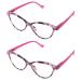 Lanlang 2er-pack Blue light filter Reading glasses for women anti-eyestrain anti-UV reading glasses with 0-4.0 diopters L-L014 Gray Violet 2.5 diopters