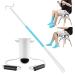 Antdvao Sock Aid Kit- Easy to Put on Take Off Socks,Support Stocking Aid Light and Easy to Wear, Shoe Horn with Hooks, Suitable for Independent Living Aids,Help Put on Shoes/Socks/Shirts Kit White