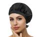 100% Mulberry Silk Bonnet, Natural 19 Momme Silk Night Cap Hair Bonnet Sleeping Silk Sleep Hat for Women Hair Care Black