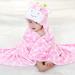Gneliwm Baby Hooded Blanket Swaddle Wrap | Soft Plush Towel for Newborns & Infants | Cute Pink Design - Buy Online on GoSupps.com
