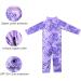 weVSwe Baby Toddler Boy Swimsuit UPF 50+ Sun Protection Rash Guard Swimwear | Crotch Zipper | Purple Leaves Design | 0-3 Years - Buy Online on GoSupps.com