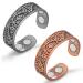 Cigmag Lymphatic Drainage Magnetic Ring for Women Copper Adjustable with Removal Tool and Gift Box (Copper & Grey Tree of Life)