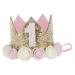 Haomaomao Baby Crown Princess Gold Crowns Tiara Crystal Hat Girls First Birthday Gift 1st Birthday Crown