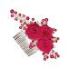 Beatifufu Rose Hair Comb Rose Head Decor Hair Jewelry Comb Wedding Hair Side Comb Wedding Hair Accessories for Brides Bridesmaid Hair Comb Female Insert Comb Wedding Hair Comb Cloth Red