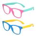 Aroncent 2PCS Glasses Anti Blue Light Children's Glasses Computer Blue Light Glasses Blue Light Filter for Boys Girls Type a