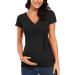 Love2Mi Women Maternity Breastfeeding Top | Long Sleeve V-Neck | Cute Maternity Clothes | Black - Short | Size L - Buy Online on GoSupps.com