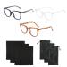 CQQQNIU 3 PC anti-blue light glasses anti-eye fatigue headache black frame unisex gaming glasses square (free 3 brille cloths 3 glasses bags)