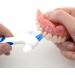 Denture Brush 2 Pcs False Teeth Toothbrush with White Carrying Case Multi-Tiered Bristles with Comfort Grip Handle for Effective Denture Cleaning - Buy Online on GoSupps.com