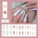 White French Fake Nails with Rhinestones and Sequins | Long Stick on False Nails Art Kit - Buy Online on GoSupps.com