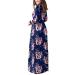Shop Women's Casual Summer Maxi Dress - Long Sleeve U-Neck Loose Swing with Pockets Floor Length Beach Dress in 3XL Blue - Buy Online on GoSupps.com