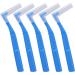Portable L-Shaped Interdental Brushes - Flexible Nylon Wire Medical Quality 5 Pieces for Dental Care (Blue) - Buy Online on GoSupps.com