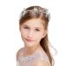 IYOU Shiny Crystal Princess Helmet Rhinestone Bridal Jewelry Prom Wedding Hair Accessories for Girls Flowers and Bridesmaid