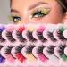 Uranian Colored False Eyelashes Fluffy Faux Mink Lashes with 8 Color Mixed 8D Russian Strip Long Eye Lashes Colorful Extension EyeLashes Volume Fake Eyelashes for Women and Girls (8 Pairs) 1Color-MIX8/8pairs