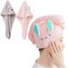Microfiber Hair Towels Super Absorbent Hair Drying Towel Turban for Women and Girls Quick Magic Hair Dry Hat Hair Towel Wrap Bathing Wrapped Cap 2 Packs (Pink+Grey) Pink+khakis