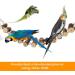 Vegan Bird Wood Ladder Toy with Landing Site - Ideal Bird Cage Accessories for Budgerigar Parrots Cockatiels & More - Buy Online on GoSupps.com