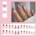 JUSTOTRY 24 Pcs Swirl Stiletto False Nails - Medium Rose French Press on Nails for Women with Nail Glue - Short Almond Stick on Nails for Nail Art - Buy Online on GoSupps.com