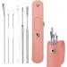 Stainless Steel Ear Wax Removal Kit - 6pcs Earwax Cleaner with Storage Bag | Professional Tool for Ear Cleaning - Great Gift for Family & Friends | Adults and Kids - Pink - Buy Online on GoSupps.com