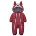 JiAmy Baby Girls' Snowsuits Romper Winter Hooded Jumpsuit Boys Infant Snow Wear Thick Outfits Burgundy 12-18 Months