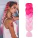 Aomig Braids Extensions - 2PC Ombre Art Hair for Braiding - 24 Strands Pink/Light Pink Lichen Extensions for Box Braids - Buy Online on GoSupps.com