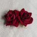 Rose Hair Clip Comb for Women - Burgundy Flower Hairpin for Wedding, Brides, Girls - Dark Red Hair Accessory - Buy Online on GoSupps.com