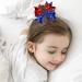4th of July Patriotic Hair Barrettes - White Blue Red Bows Alligator Clips Set - Buy Online on GoSupps.com