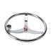 Amarine-made Stainless Steel Boat Steering Wheel 3 Spoke 15-1/2" Dia, with 1/2"-20 Nut and Turning Knob for Teleflex Cable Helm