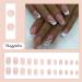 French Style False Nails Medium Length Pink and White Stick on Nails 24pcs Square Press On Nails with Glue Elegant Ballet Heart Design Sweet Fake Nails for Women Girls (Sweet French) - Buy Online on GoSupps.com