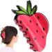 Charming Strawberry-Shaped Hair Claw Clip - Stylish Durable and Perfect for a Tropical- Look